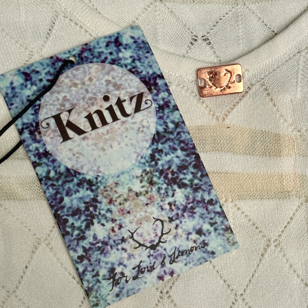 Knitz For Love & Lemons Joni White Dress M Boutique NWT New Cut Outs 2026 SALE - Picture 7 of 9